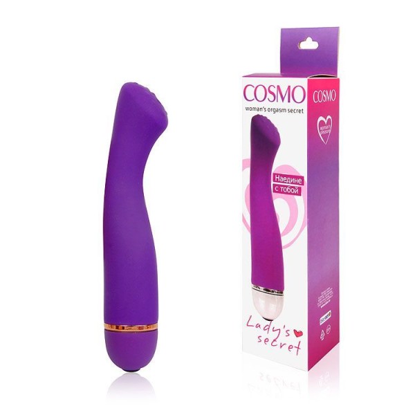 Фиолетовый силиконовый вибратор Cosmo с 20 режимами вибрации - 15,5 см 
