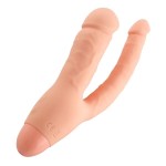 Телесный двойной вибратор INDULGENCE Rechargeable Insatiable Desire - 21 см