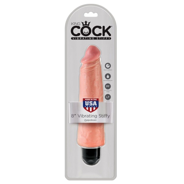 Телесный вибратор-реалистик 8  Vibrating Stiffy - 24,8 см