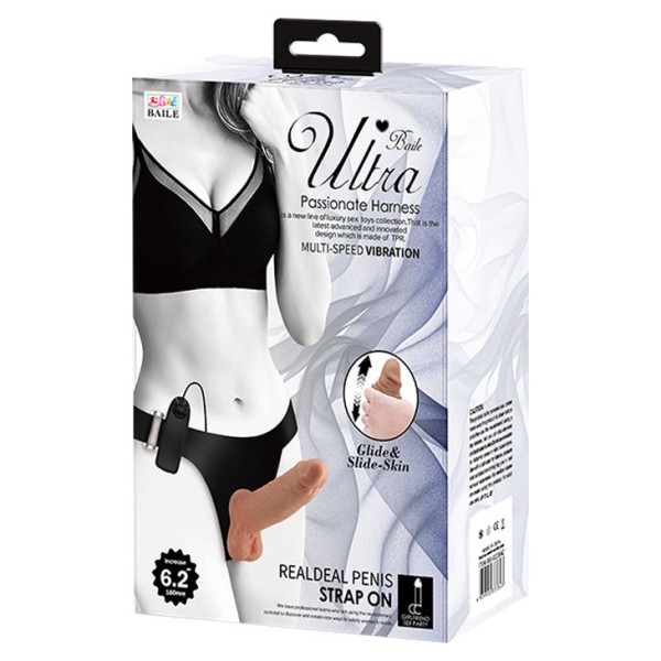 Страпон на трусиках с вибрацией Ultra Passionate Harness - 16 см