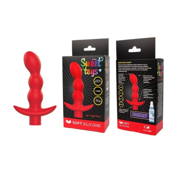 Красный вибратор Sweet Toys - 11 см