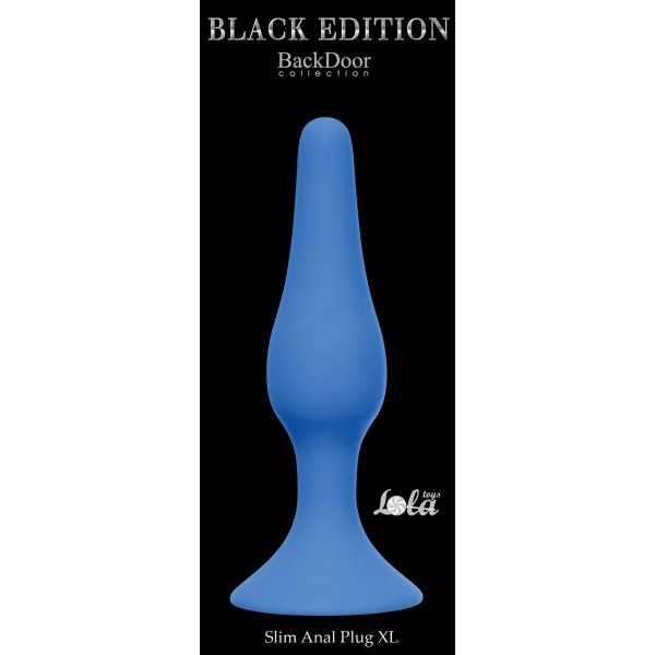 Синяя анальная пробка Slim Anal Plug XL - 15,5 см