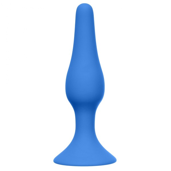 Синяя анальная пробка Slim Anal Plug XL - 15,5 см