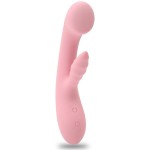 Нежно-розовый вибратор со стимулятором клитора The Unicorn - 21,5 см