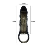 Закрытая насадка на фаллос с кольцом для мошонки - 15 см