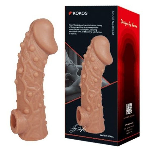 Телесная насадка на фаллос с отверстием для мошонки EXTREME SLEEVE - 15,6 см