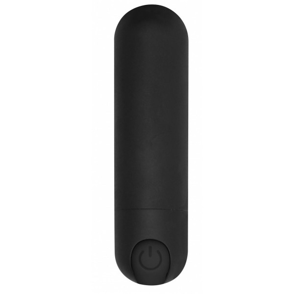 Черная перезаряжаемая вибропуля 7 Speed Rechargeable Bullet - 7,7 см