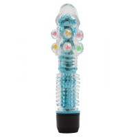 Прозрачно-голубой вибратор с дополнительными пупырышками - 16,5 см. Прозрачно-голубой вибратор с дополнительными пупырышками - 16,5 см.
