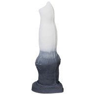 Бело-чёрный фаллоимитатор Волк - 25 см.