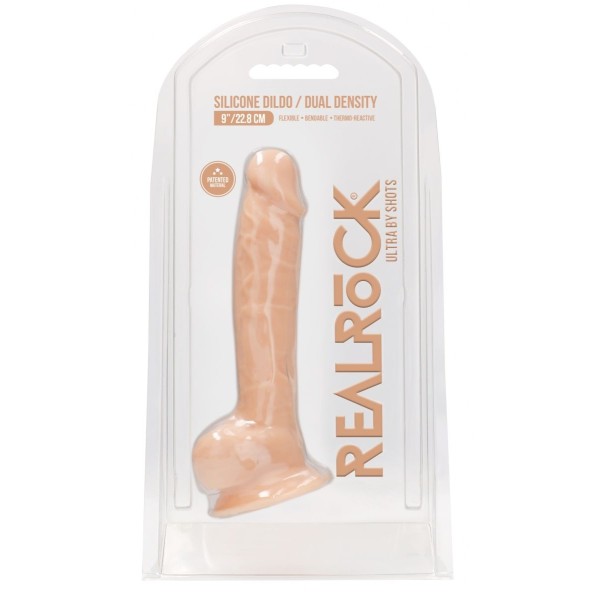 Телесный фаллоимитатор Silicone Dildo With Balls - 22,8 см