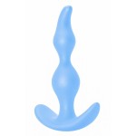 Голубая анальная пробка Bent Anal Plug Black - 13 см