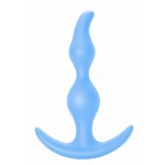 Голубая анальная пробка Bent Anal Plug Black - 13 см