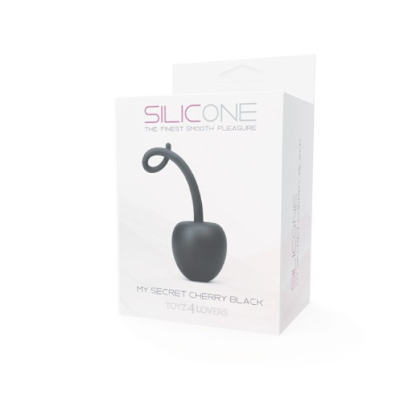 Чёрный анальный стимулятор SILICONE MY SECRET CHERRY - 11 см