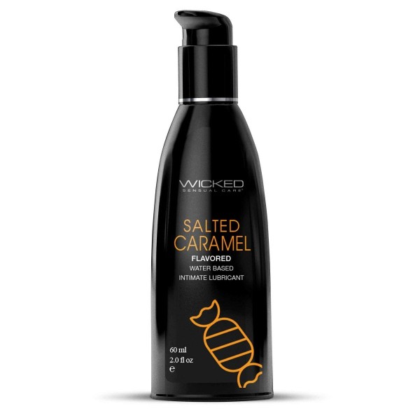 Лубрикант с ароматом соленой карамели Wicked Aqua Salted Caramel - 60 мл