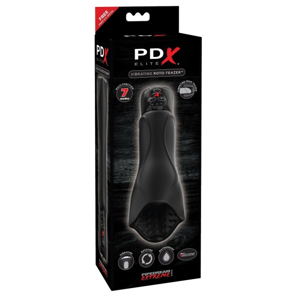 Черный вибромастурбатор-ротатор Vibrating Roto-Teazer 