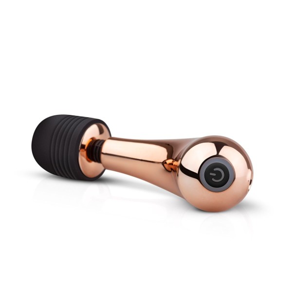 Золотисто-черный мини-вибратор Mini Curve Massager - 13 см