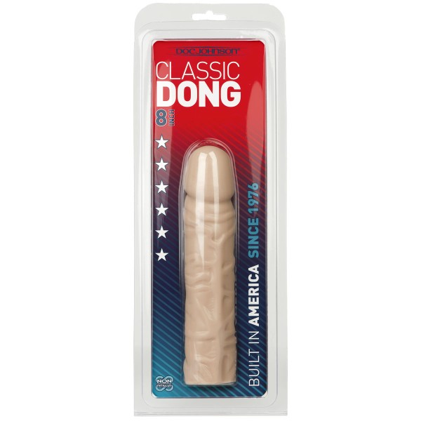Классический телесный фаллос с рельефом Classic 8  Dong - 20,3 см