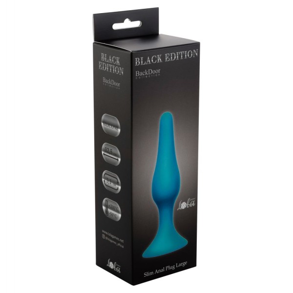 Бирюзовая анальная пробка Slim Anal Plug Large - 12,5 см