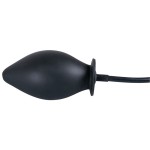 Черная надувная анальная пробка True Black - 11,5 см
