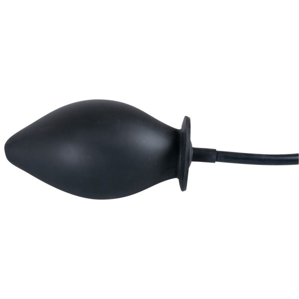 Черная надувная анальная пробка True Black - 11,5 см