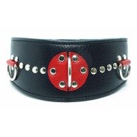 Кожаный ошейник с металлическими клепками