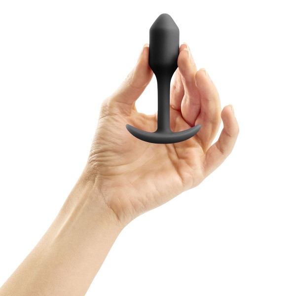 Чёрная пробка для ношения B-vibe Snug Plug 1 - 9,4 см