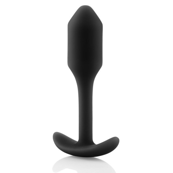 Чёрная пробка для ношения B-vibe Snug Plug 1 - 9,4 см