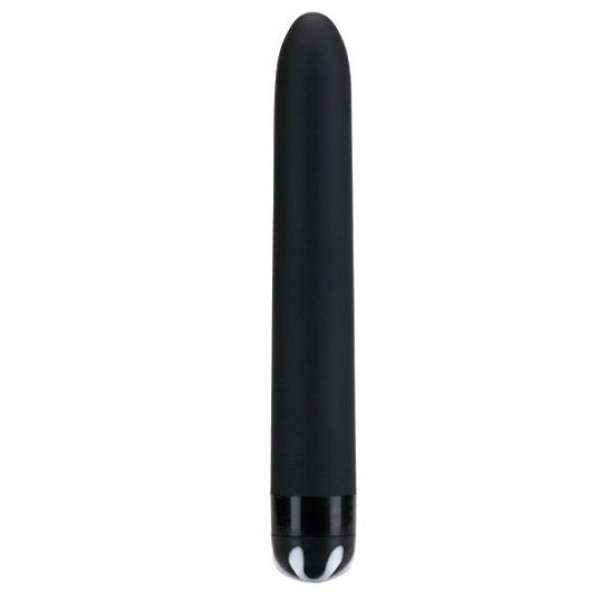 Черный гладкий вибромассажер Aqua Silk - 15,5 см