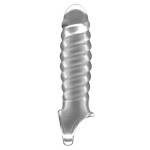 Прозрачная ребристая насадка Stretchy Penis Extension No32
