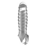 Прозрачная ребристая насадка Stretchy Penis Extension No32