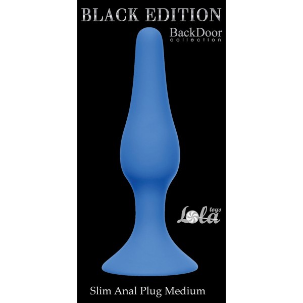 Синяя анальная пробка Slim Anal Plug Medium - 11,5 см