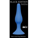Синяя анальная пробка Slim Anal Plug Medium - 11,5 см
