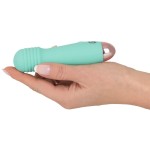 Мятный мини-вибратор Cuties Mini - 12,5 см