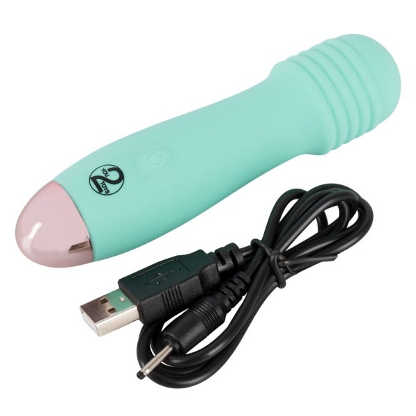 Мятный мини-вибратор Cuties Mini - 12,5 см