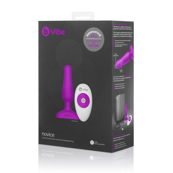 Анальная вибропробка NOVICE REMOTE CONTROL PLUG FUCHSIA - 10,2 см
