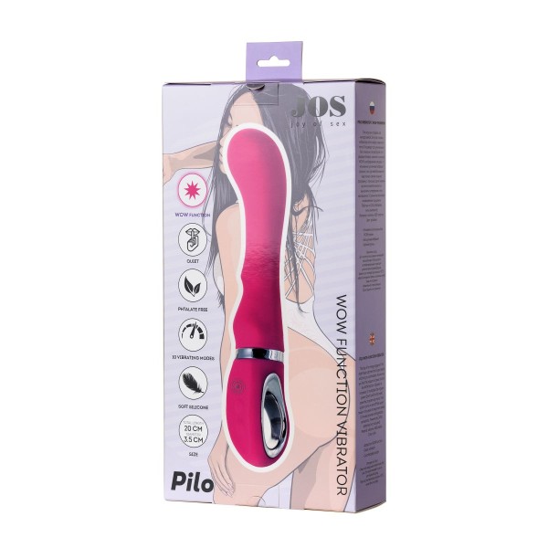 Розовый вибратор JOS PILO с WOW-режимом - 20 см