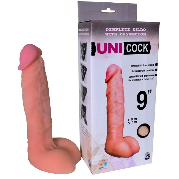 Фаллическая насадка Харнесс UNICOCK 9  - 24,5 см