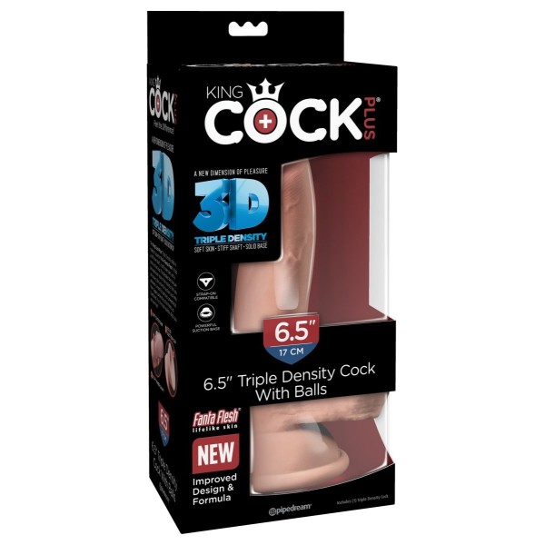 Телесный фаллоимитатор на присоске 6,5  Triple Density Cock - 20,3 см