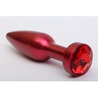 Большая красная анальная пробка с красным стразом - 11,2 см. Большая красная анальная пробка с красным стразом - 11,2 см.