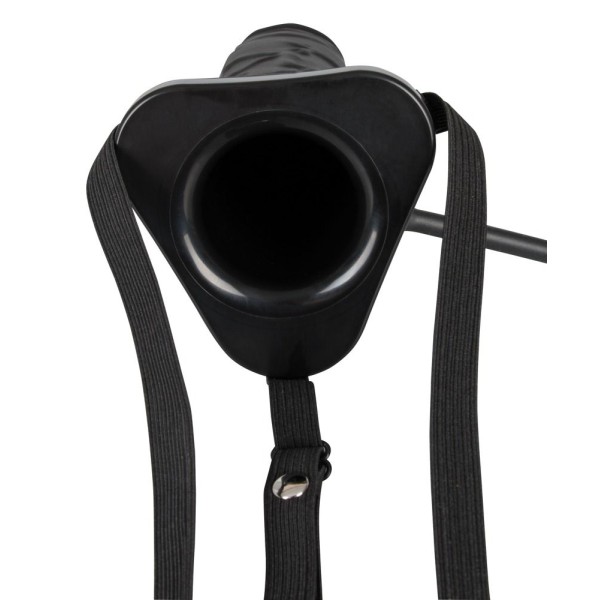 Полый страпон с эффектом увеличения Inflatable Strap-On - 18,5 см