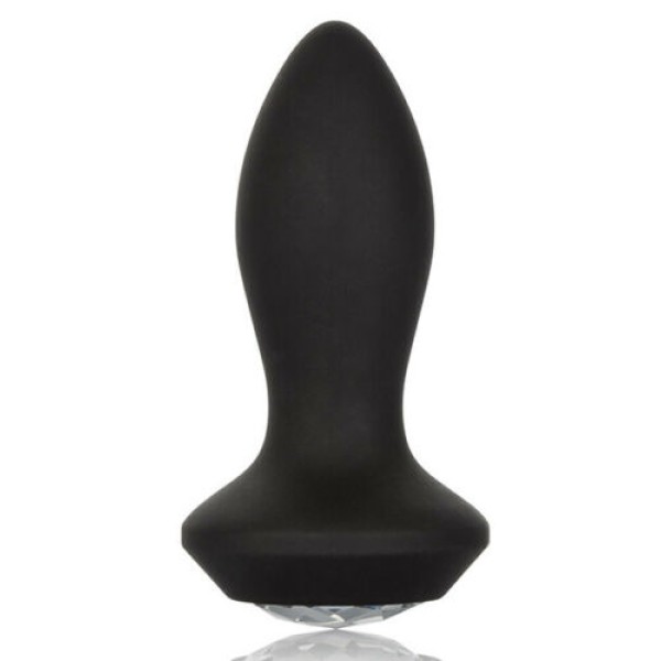 Черная анальная вибропробка с кристаллом Vibrating Petite Crystal Probe - 9,5 см