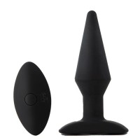 Черный анальный вибромассажер WIRELESS REMOTE PLUG - 13 см. Черный анальный вибромассажер WIRELESS REMOTE PLUG - 13 см.