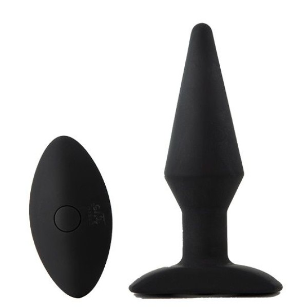 Черный анальный вибромассажер WIRELESS REMOTE PLUG - 13 см