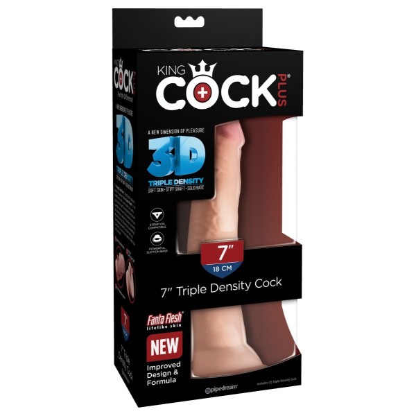 Телесный фаллоимитатор на присоске 7  Triple Density Cock - 21 см