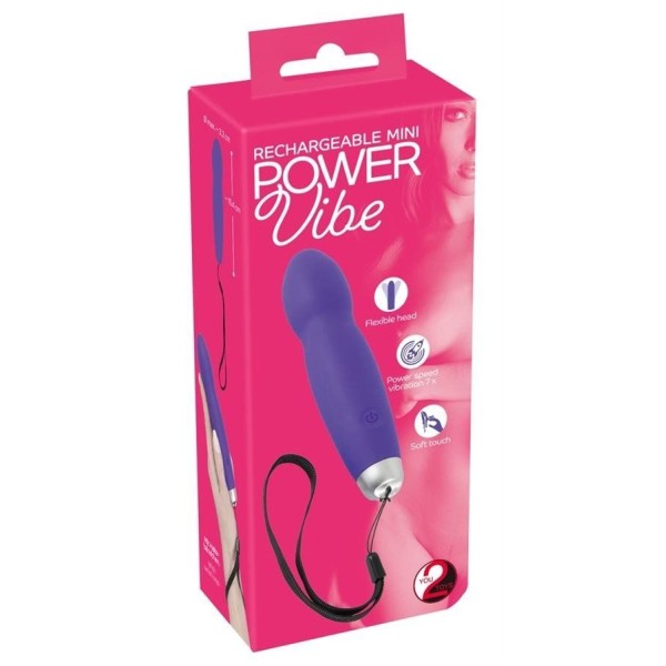 Фиолетовый вибратор Power Vibe - 15,4 см