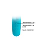 Бирюзовый вибратор Chris с клиторальным отростком - 15,4 см