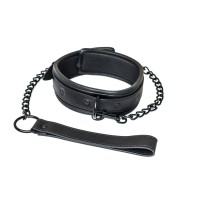 Черный ошейник с поводком Kinky