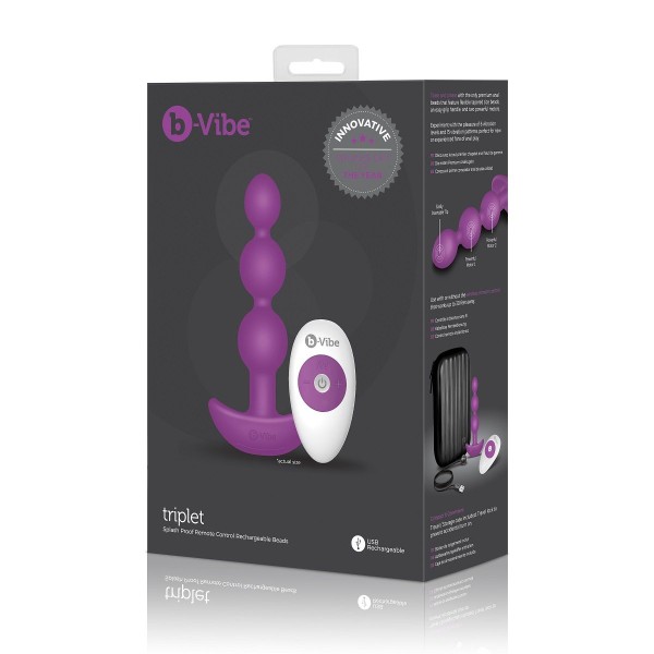 Анальная виброёлочка TRIPLET ANAL BEADS FUCHSIA - 14 см