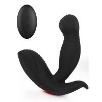 Черный вибростимулятор простаты MEGATRON-RCT с пультом ДУ