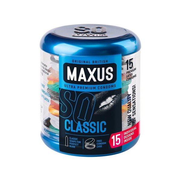 Классические презервативы в металлическом кейсе MAXUS Classic - 15 шт
